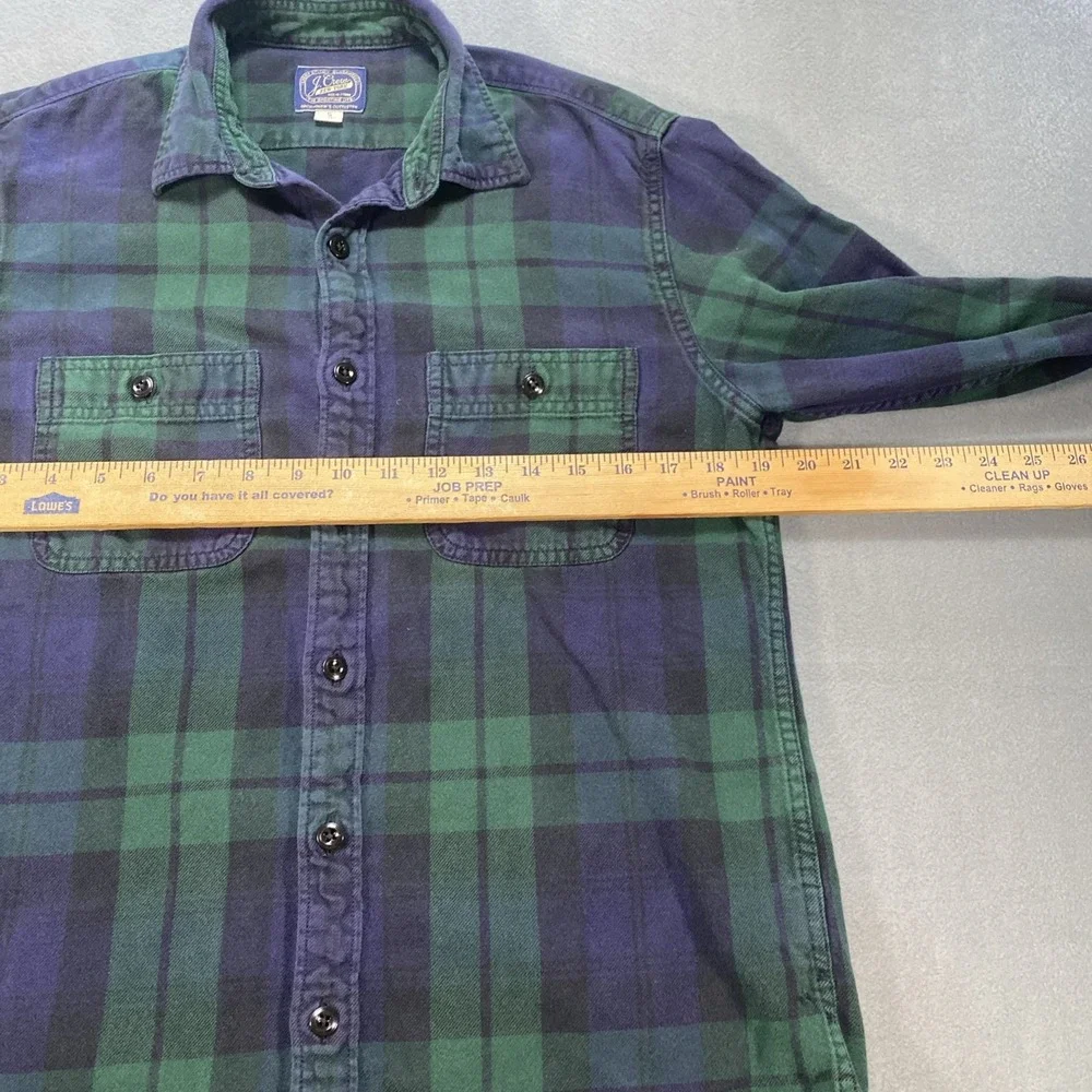 J. Crew Sportmans Outfitter Mens Flannel Long Sleeve Button Down Navy Plaid Sm